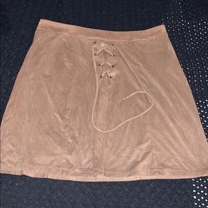 Tie Up Suede Skirt